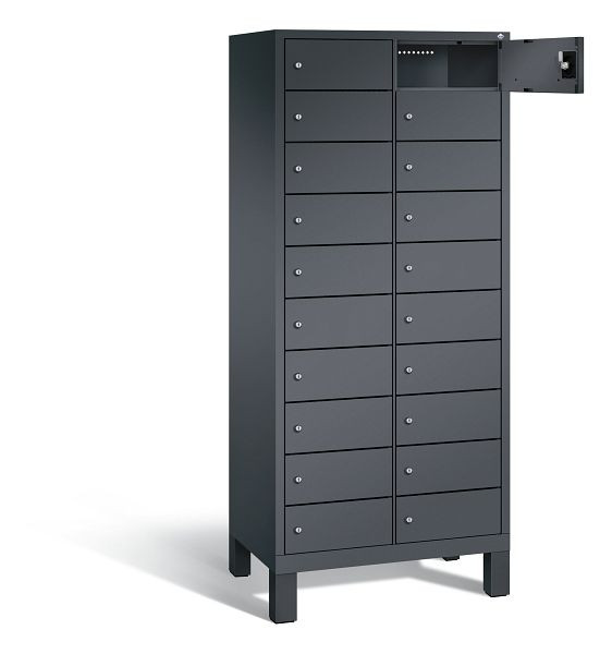 C+P Schließfachschrank Evolo, H1700xB810xT500mm, Farbe: Schwarzgrau, 48010-2210 S10014