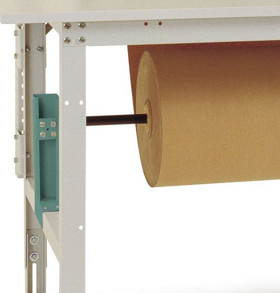 Manuflex Rollen-Achssatz für PACKPOOL Packtische Breite = 2000 mm, Länge x Ø = 1630 x 24 mm, Graugrün, AS1203.0001