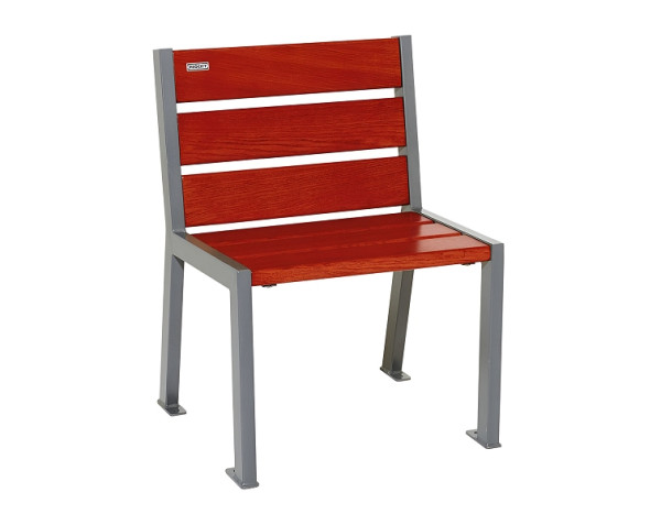 Procity Stuhl Silaos 6 Holzlatten, Ohne Armlehne, Holz & Stahl, Mahagoni/Procity Grau, 209600.GPRO.ACAJ