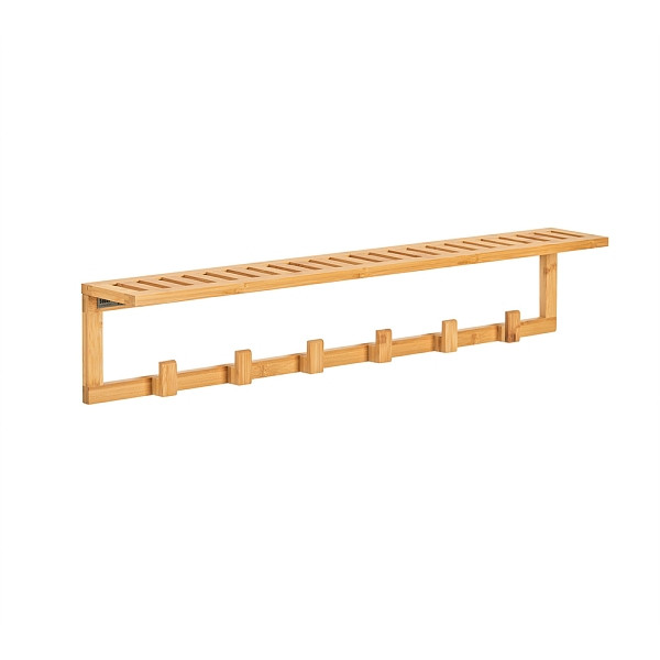 SoBuy Wandgarderobe mit einem Regal Holzfarbe 90x12.5x14.5cm, Funktional, FHK06-N