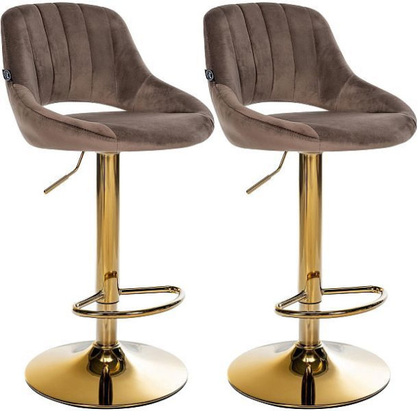 CLP Barhocker Milet Samt G, braun, VE: 2 Stück, 327808