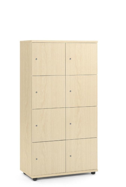 Deskin Schließfachschrank OFFICE-LINE mit 8 Fächern, Korpus und Türen Dekor Ahorn, H 1530 x B 800 x T 420 mm, Zylinderschlösser, ohne Posteinwurf, 289943