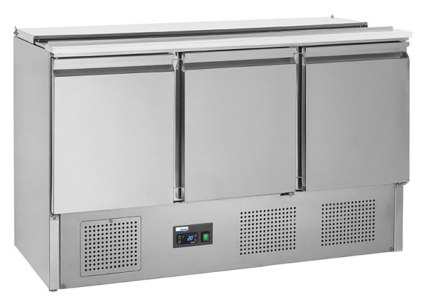 NordCap COOL-LINE Saladette SL 3T, mit 3 Türen und Ausschnitt für Bestückung mit 4 x GN 1/1, 435104301