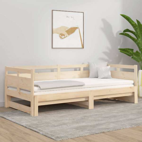 vidaXL Tagesbett Ausziehbar Massivholz Kiefer 2x(80x200) cm, 820317