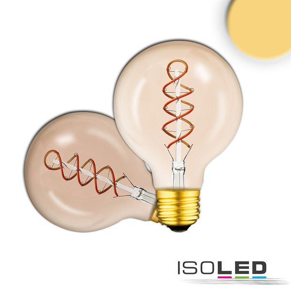 ISOLED E27 Vintage Line LED Roundbulb 95, Amber, 4W, 2200K, 115077