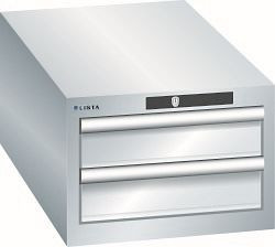 LISTA Schubladenschrank 18x36E (BxTxH) 411x725x283mm KEY Lock, Lichtgrau, 2 Schubladen, Fronthöhen: 100 mm, 78.433.020