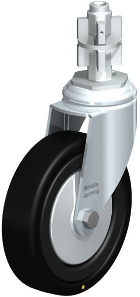 Blickle LKRA-VPA 126K-11-EL-FA-E15 Apparate-Lenkrolle mit Expander, Vollgummi, Schwarz, 540070