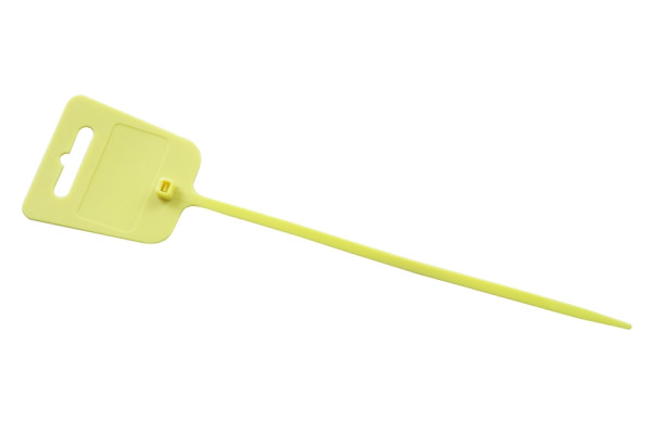 Eichner Kabelbinder mit Beschriftungsfeld (44 x 25 mm) und Euroloch, Farbe: Gelb, VE: 100 Stück, 9219-01426-040