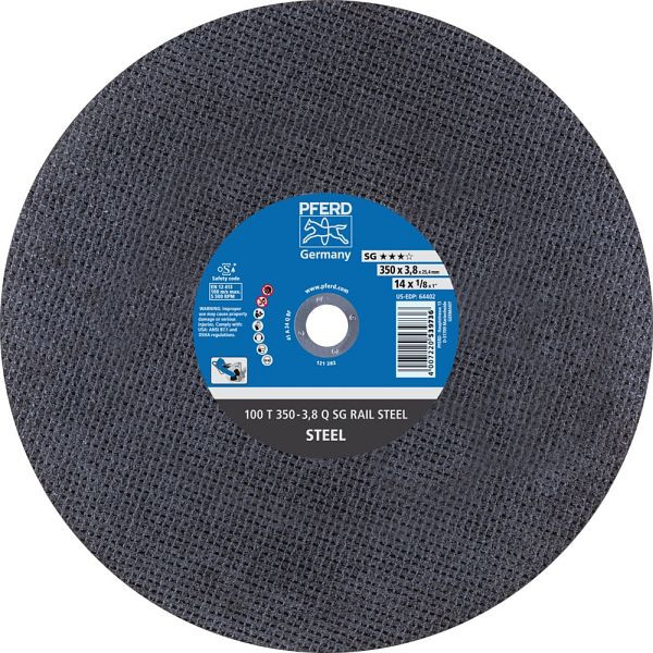 Pferd Trennscheibe RAIL 100 T 350-3,8 Q SG RAIL STEEL/25,4, VE: 10 Stück, 66323663