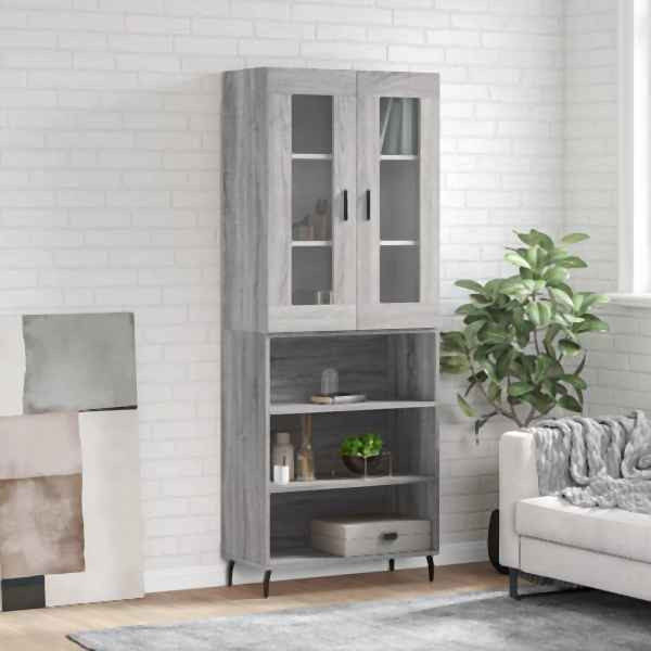vidaXL Highboard Grau Sonoma 69,5x34x180 cm Holzwerkstoff, 3198743