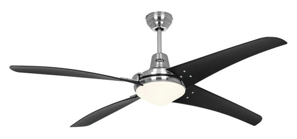 CasaFan Deckenventilator Mirage Chrom gebürstet-Kunststoff Lack schwarz mit Fernbedienung, 9313211