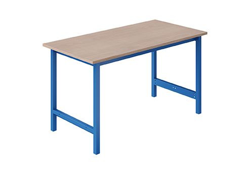 SOFAME TPL Arbeitstisch B 1500 x T 750 x H 824mm, Multiplex-Arbeitsplatte 24 mm, Himmelblau RAL 5015, W010030002BI