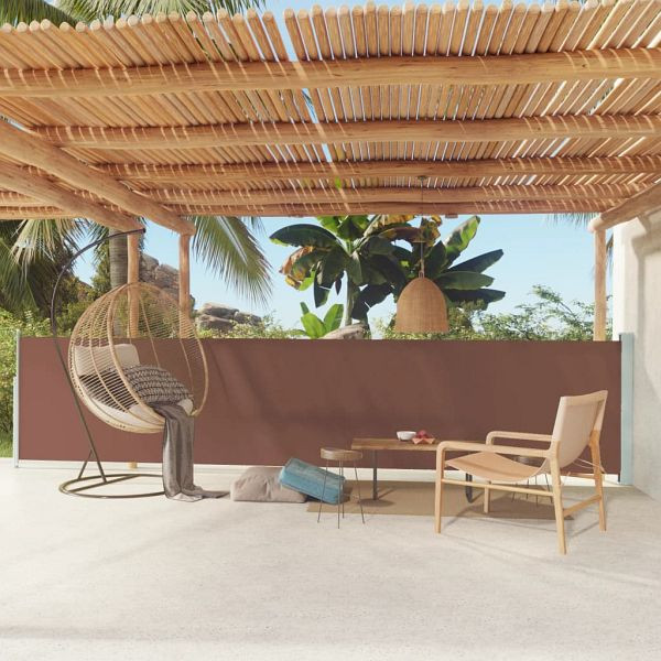 vidaXL Seitenmarkise Ausziehbar 117x600 cm Braun, 317951