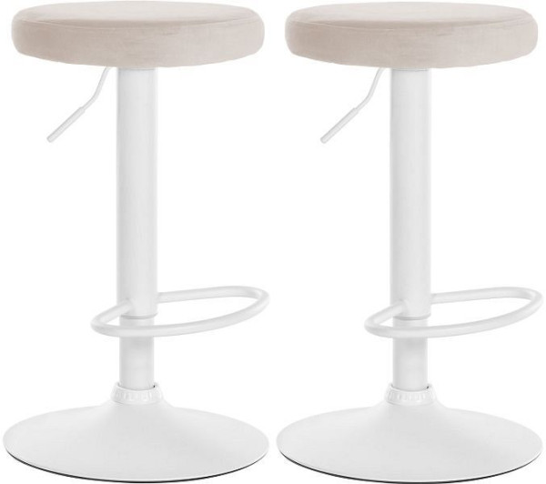 CLP Barhocker Ponte Samt weiß, creme, VE: 2 Stück, 323479