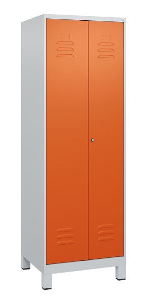 C+P Umkleidespind Classic PLUS, Doppel-Spind, Füße, 2 Abteile, 1800x600x500mm, 7035/2004, Zylinderschloss, 0800127-20P S10031