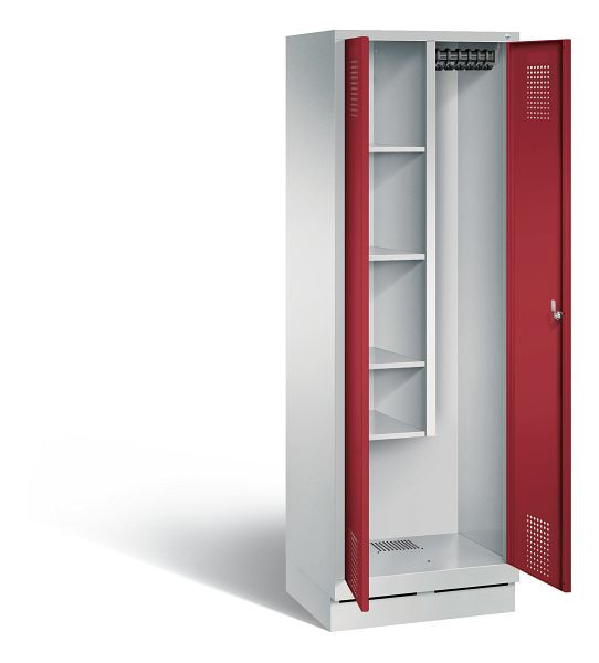 C+P Putzmittel-Spind Evolo, H1800xB610xT500mm, Farbe: Lichtgrau / Rubinrot, 48120-00 S10099