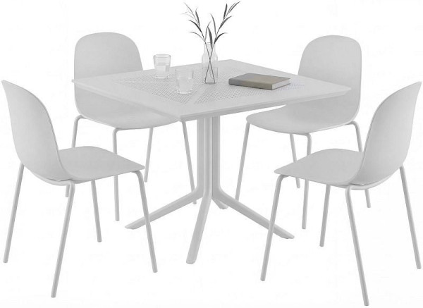 CLP Gartenmöbel-Set Zeron mit 4 Stühlen, weiß, 328134