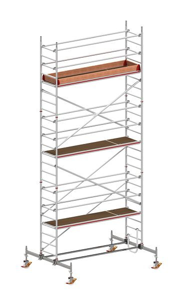 HYMER Fahrgerüst nach DIN EN 1004 mit Comfortaufbau, Rahmenteilbreite 0,80 m, Bühnenlänge 2,95 m, Reichhöhe 7,60 m, 817107