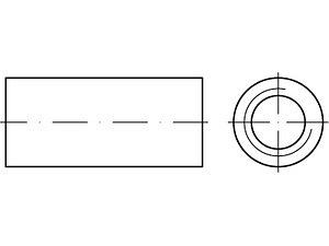 ART 88088 Verbindungsmuffen, rund, M12 x 30 x 15 A 2 VE=S (25 Stück)