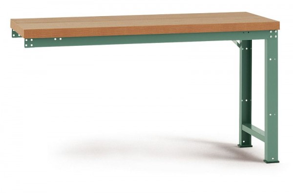 Manuflex Anbauwerkbank PROFI Standard mit massiver Bucheplatte, BxTxH = 1750 x 700 x 840 mm, Alusilber, WP4062.9006