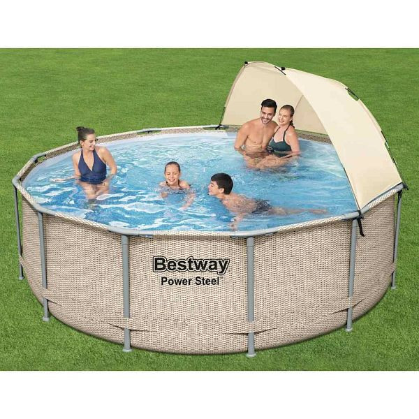Bestway Power Steel Swimmingpool-Set mit Dach 396x107 cm, 92864