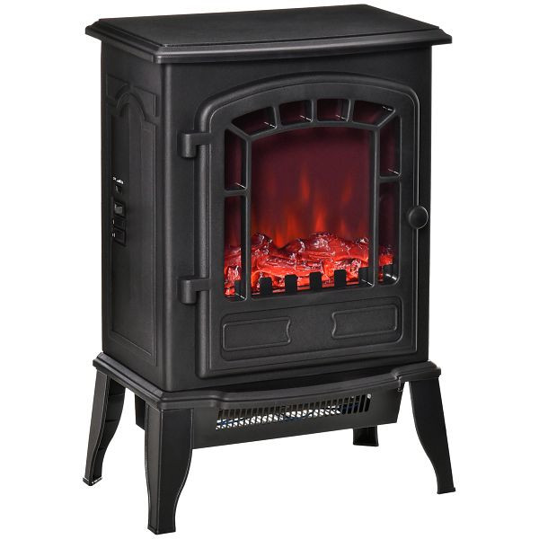 HOMCOM Elektrischer Bodenkamin, 2 Heizstufen, realistischer Flammeneffekt, vielseitig, 820-215V90