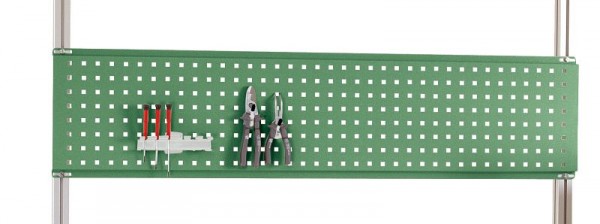 Manuflex ESD-Werkzeug-Lochplatte für CANTOLAB, Nutzhöhe = 300 mm, für Tischbreite 1200 mm, Resedagrün, LZ8276.6011