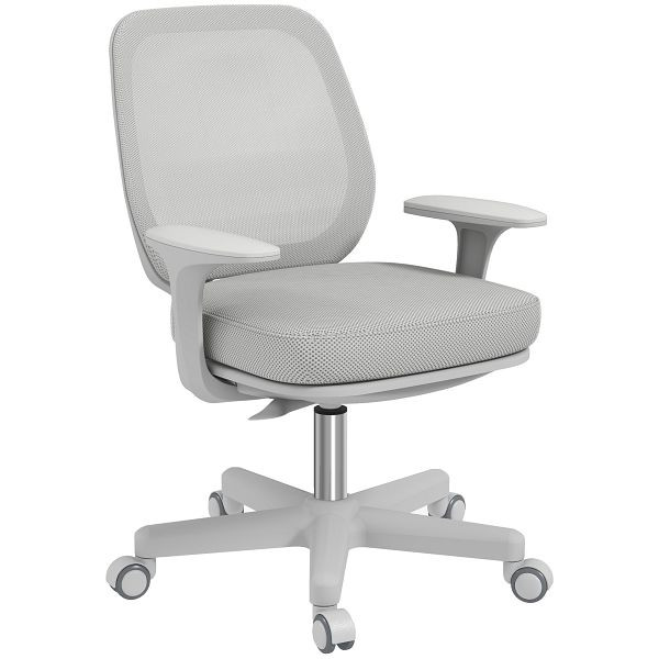 Vinsetto Bürostuhl, Ergonomisch Schreibtischstuhl mit Drehfunktion, Höhenverstellbar 55 x 48 x 82,5-94,5 cm Grau, 921-690V01GY