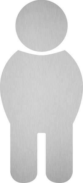 Moedel Piktogramm WC Herren, Edelstahl, selbstklebend, 68x150 mm, 52265