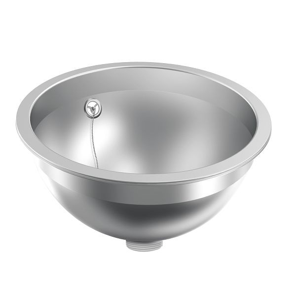 KWC Rundbecken, RONDO, Edelstahl, seidenmatt, 337x150 mm, Überlauf, Ab- und Überlaufgarnitur, 3600009747
