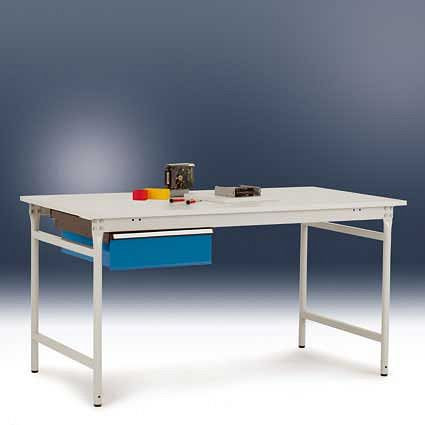 Manuflex Einzelschubfach in Rubinrot RAL 3003, Ohne Zylinderschloss, für Tischtiefe 800 mm, BxTxH: 425 x 550 x 150 mm, ZB4143.3003