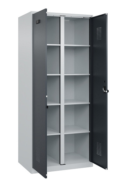 C+P Wäsche-Spind Evolo PLUS, 2 Abteile, 1850x800x500mm, 7035/7016, Verschluss Drehriegel, 049002-22B S10012