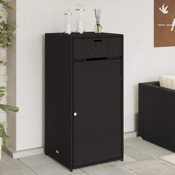 vidaXL Gartenschrank Schwarz 55x55x111 cm Poly Rattan, 365559