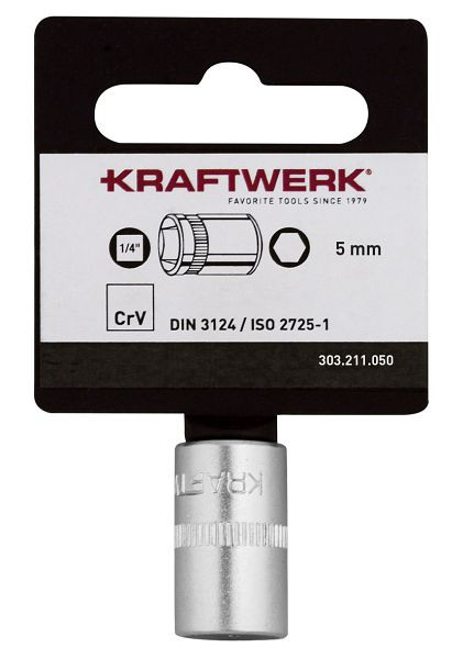 Kraftwerk BASIC LINE 1/4" Steckschlüsseleinsatz 5 mm mit Hänger, 303.211.050