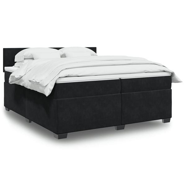 vidaXL Boxspringbett mit Matratze Schwarz 200x200 cm Samt, 3286398