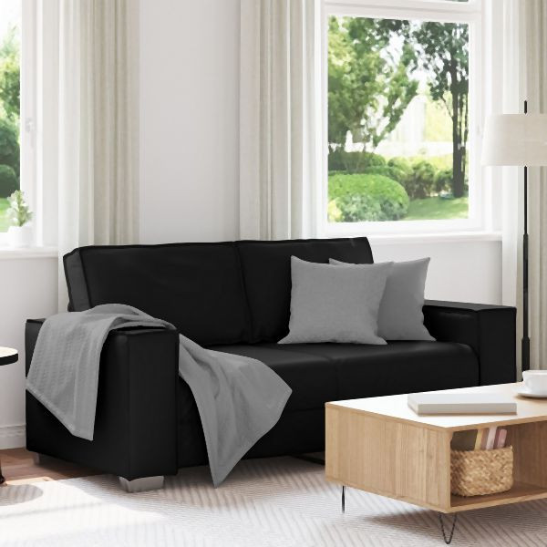 vidaXL Loveseat Sofa Schwarz 140 cm Kunstleder, 4105056