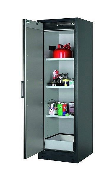 asecos Sicherheitsschrank Q-CLASSIC-90, Q90.195.060 in lichtgrau RAL 7035 mit 3x Fachboden (Stahlblech), 30072-041-30078