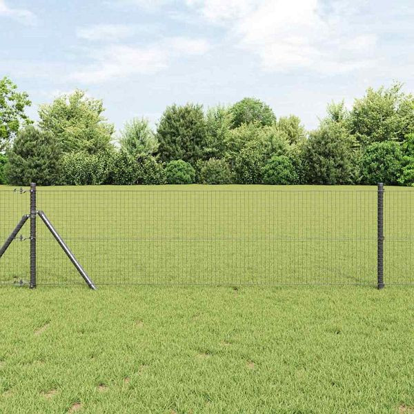 vidaXL Geschweißter Drahtzaun Grau 0,8 x 50 m Stahl, 42005248