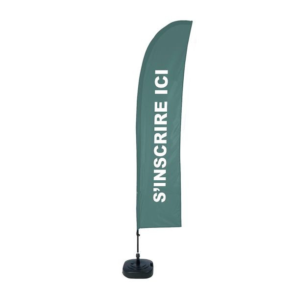 Showdown Displays Beach Flag Budget Wind Komplettset Hier Anmelden Grün Französisch, BFBL-WT21-17-I598