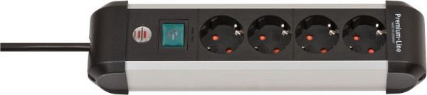 Brennenstuhl Premium-Alu-Line Steckdosenleiste mit Schalter 4-fach 1,8m H05VV-F 3G1,5, VE: 2 Stück, 1391030400
