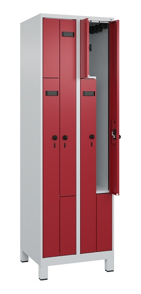 C+P Z-Spind Evolo PLUS, Füße, 4 Fächer, 1950x600x500mm, 7035/3003, Drehriegel, 049013-204 S10009