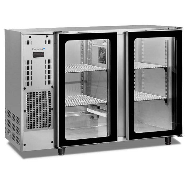 Marecos Edelstahl Barkühlschrank mit 2 Glastüren, 206.023
