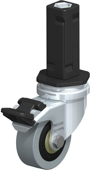 Blickle LRA-VPA 50K-FI-EV03 Apparate-Lenkrolle mit Expander & Feststeller, Vollgummi, Grau, 847976