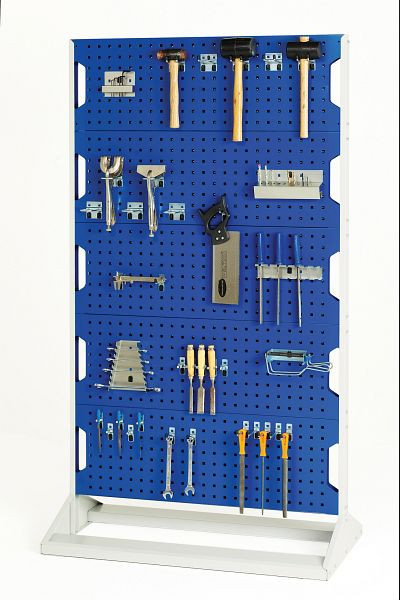 bott perfo Rack mit 80 Teilen 10 Platten, 40 Haken, 20 Klemmen, 20 Halter BxTxH: 1000 x 550 x 1775 mm, RAL 5010, 16917202.11V