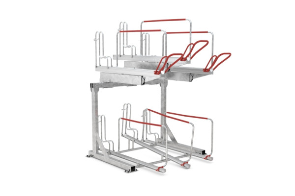 WSM Doppelstockparker BikeHub Economy 2/06 mit 6 Einstellplätzen einseitig, 105600042