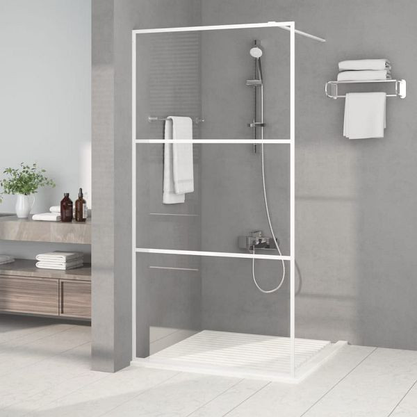 vidaXL Duschwand für Begehbare Dusche Weiß 100x195 cm ESG-Klarglas, 152122