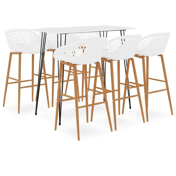 vidaXL 7-tlg. Bar-Set Weiß, Top-Qualität, modern, zeitgemäß, 3057421