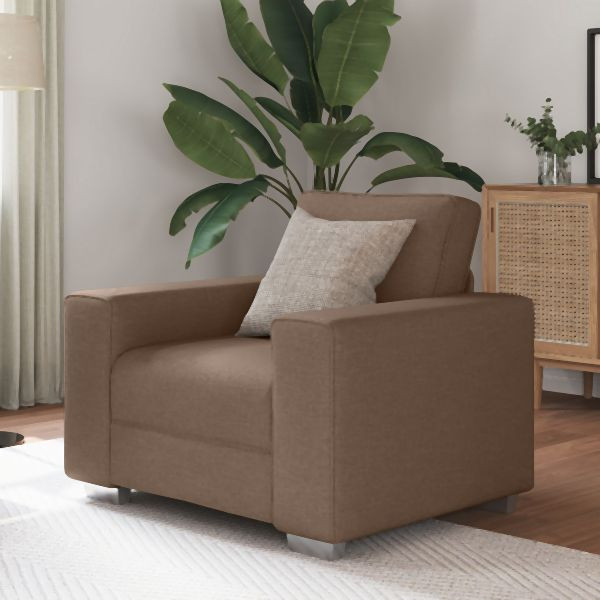 vidaXL Sessel Braun 59 cm Abmessung aus Stoff, Abmessungen: 100 x 77 x 82 cm (L x B x H), 4105211