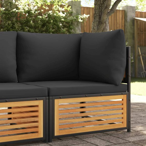 vidaXL Garten-Ecksofa mit Kissen Massivholz Akazie, 367638