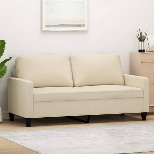 vidaXL 2-Sitzer-Sofa Creme 140 cm Stoff, Füllung: Schaumstoff, 359165